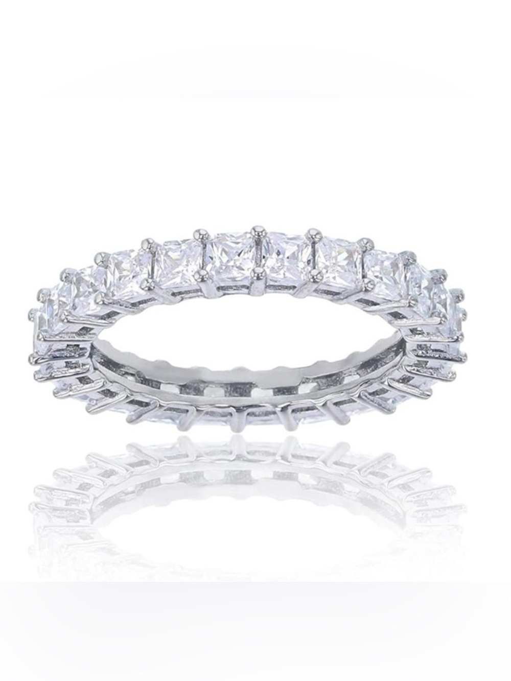 NWT Sterling Silver CZ Eternity Ring Size 9
